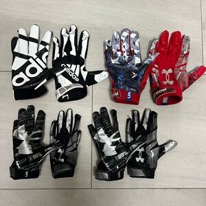 Under Armour, Adidas Kids Gloves Set - football